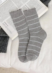 Stephanie Grey Striped Socks