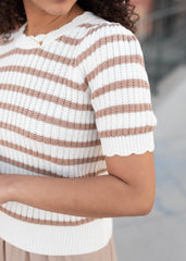 Romy Taupe Striped Top