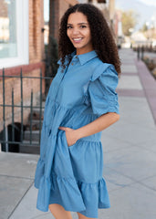 Annabel Chambray Collared Dress