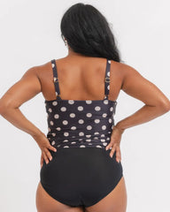 Retro Dot Square Neck Tankini Top