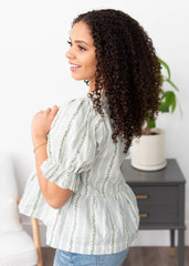 Opal Green Lace Top