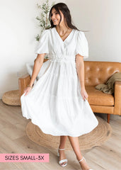 Joanne Ivory V Neck Dress