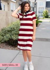 Yvonne Red Striped Dress