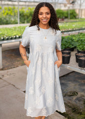 Mckenzie Blue Embroidered Dress