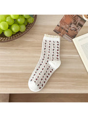 Allie Ivory Floral Lace Socks