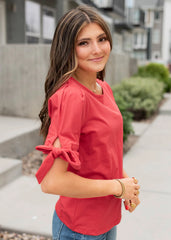 Brielle Red Bow Top