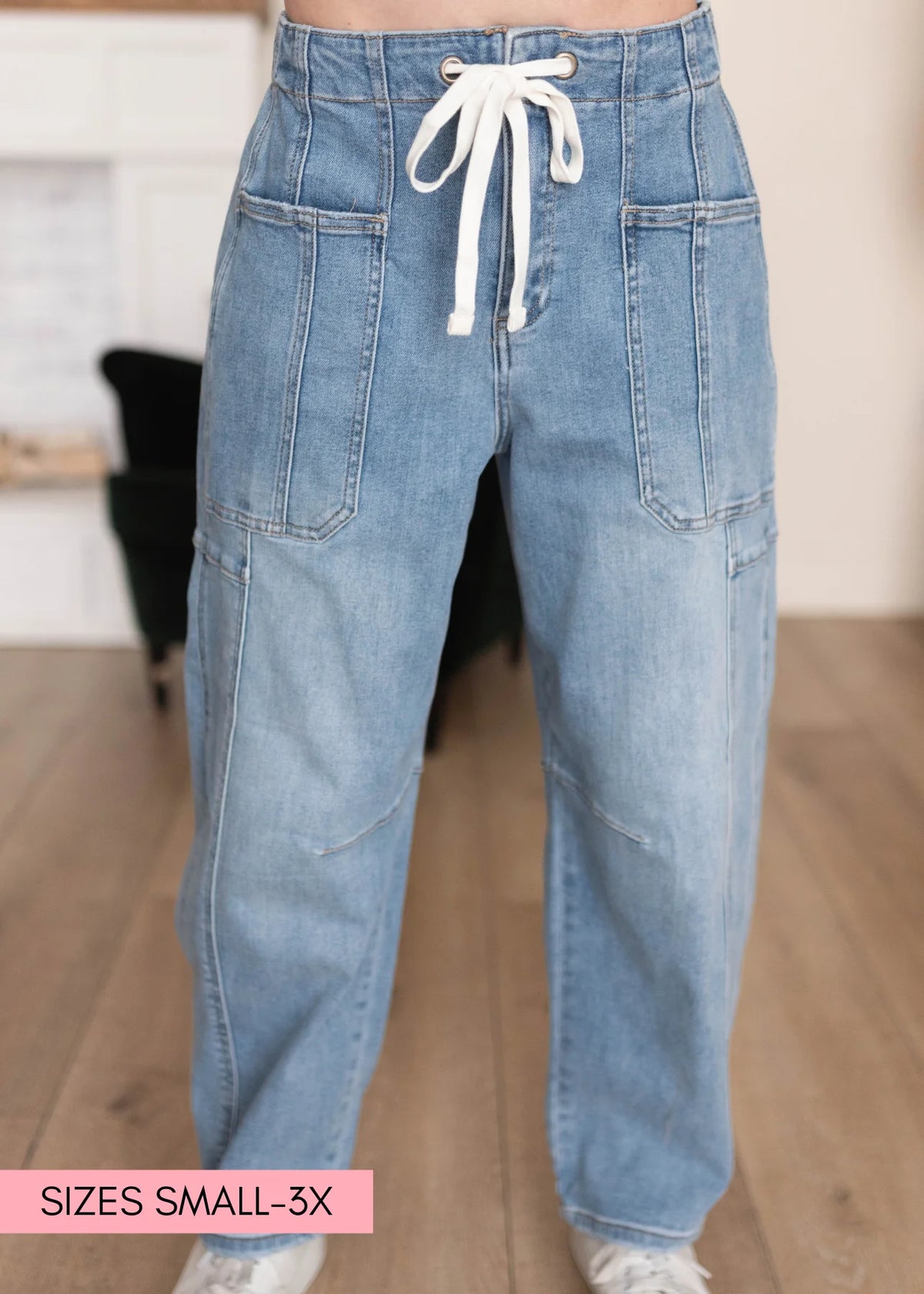 Andrea Light Denim Barrel Jeans