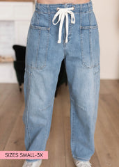 Andrea Light Denim Barrel Jeans