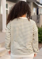 Paisley Olive Striped Sweatshirt