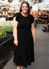 Brylee Black Smocked Dress