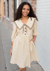 Elise Taupe Floral Dress