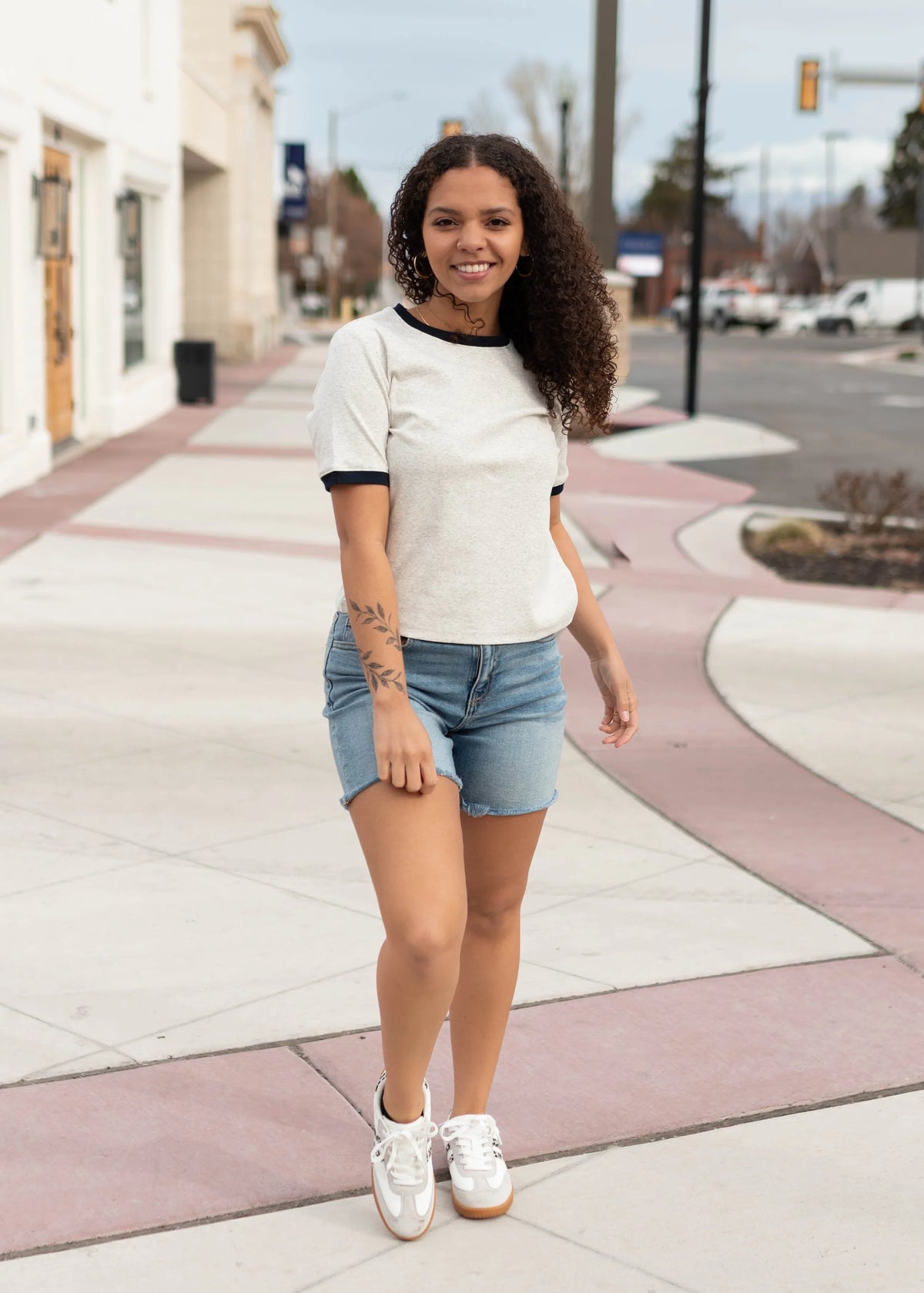 Emmie Grey Contrast Top