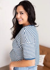 Nila Blue Stripe Cardigan