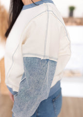 Alaina Two Tone Denim Pullover