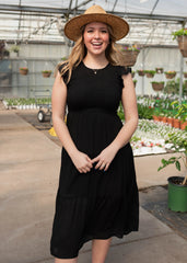 Brylee Black Smocked Dress