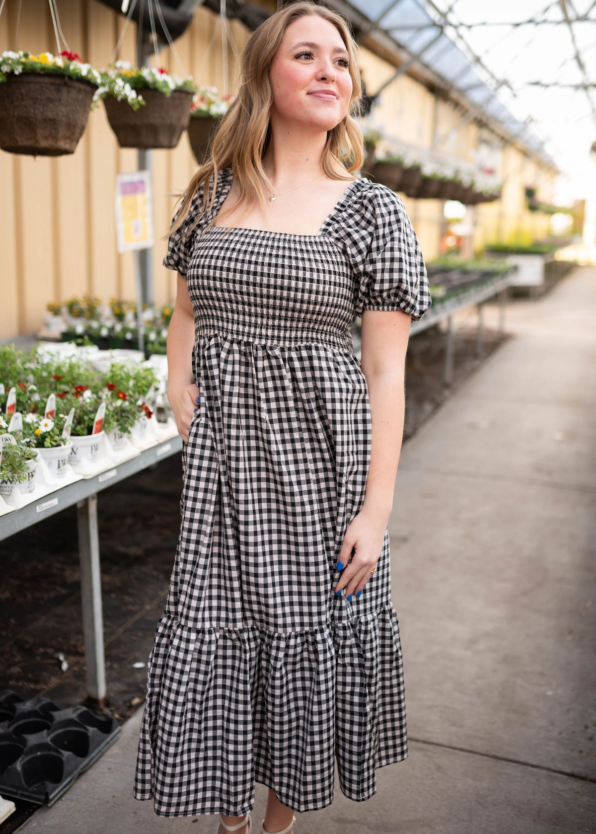 Bridget Black Gingham Dress