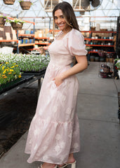 Roselyn Pink Smocked Dress