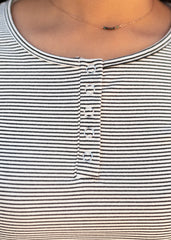 Connie Black Striped Top