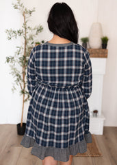 Madilyn Navy Plaid Dress