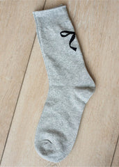 Lora Grey Bow Socks
