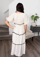 Annika Cream Ruffle Tiered Dress