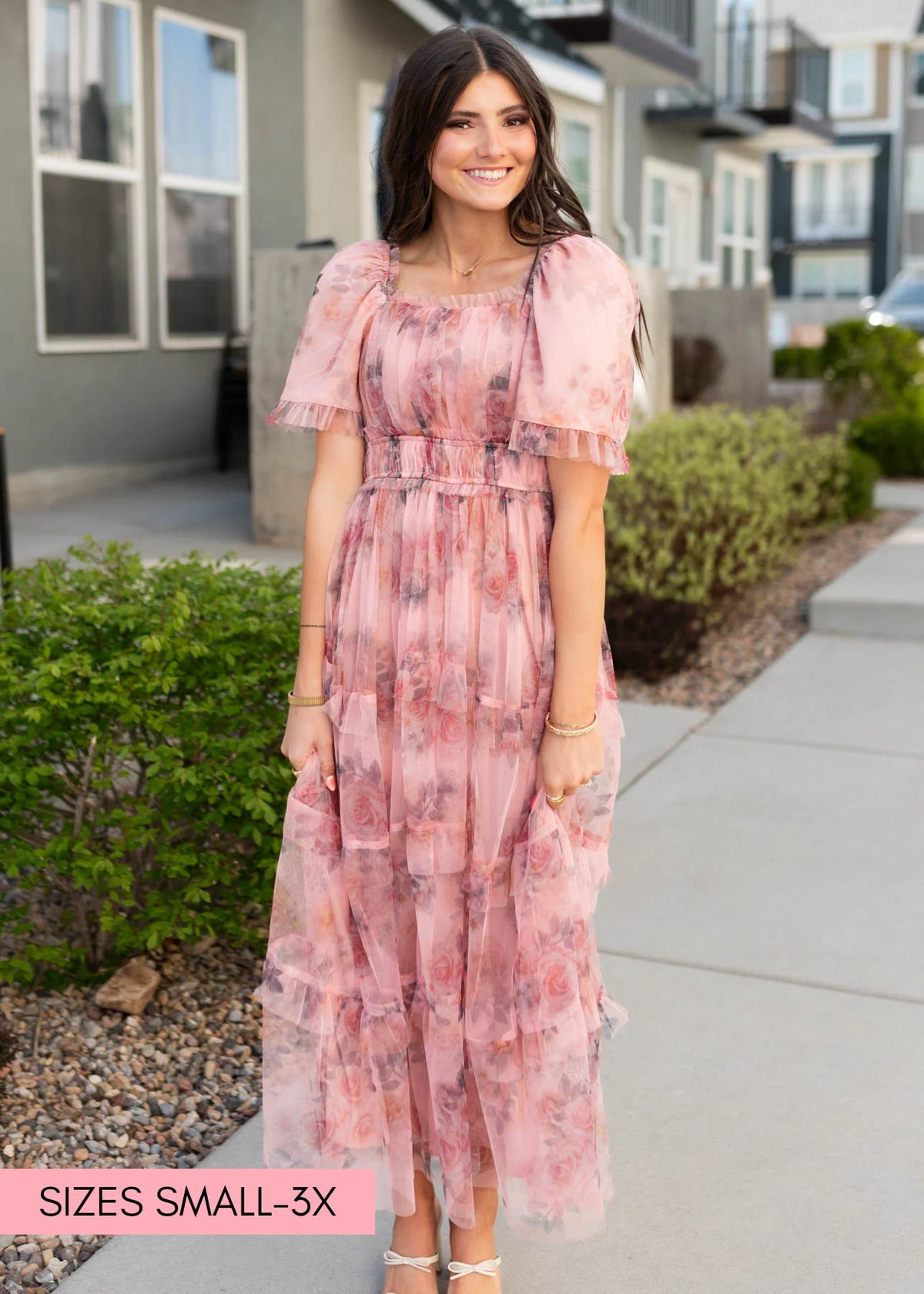 Celeste Pink Floral Dress