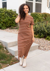 Lynette Brown Striped Dress