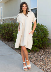 Jacqueline Beige Tiered Dress