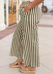 Charley Olive Striped Pants