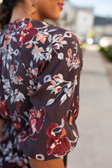 Marcy Dark Plum Floral Dress