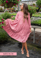 Amelia Pink Long Sleeve Dress