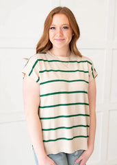 Elowen Green Stripe Sweater