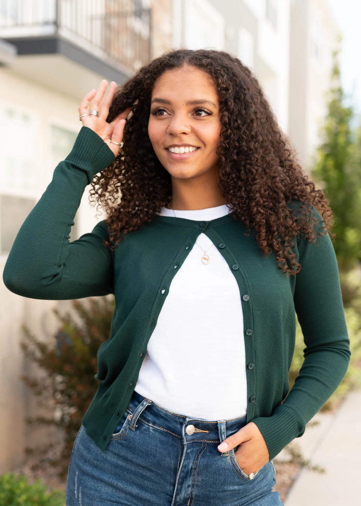 Phoebe Pine Green Cardigan