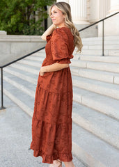 Aurelia Rust Smocked Dress