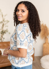 Maddy Blue Patterned Cardigan