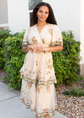 Wild Flower Taupe Dress