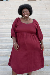 Lila Burgundy Textured Dress