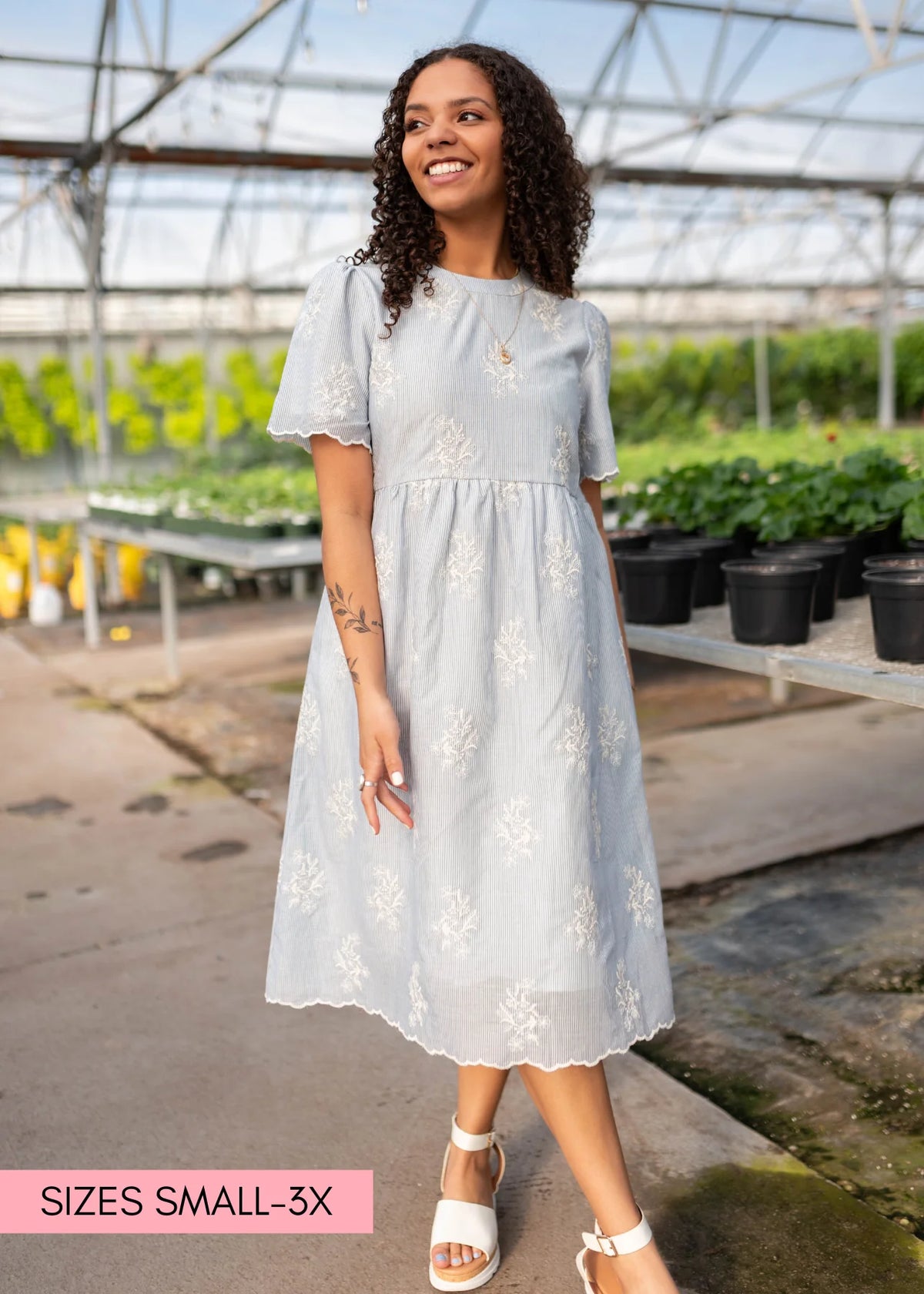 Mckenzie Blue Embroidered Dress