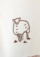 Dylan Cream Embroidered Cardigan