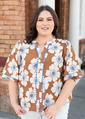 Agnes Cinnamon Floral Top