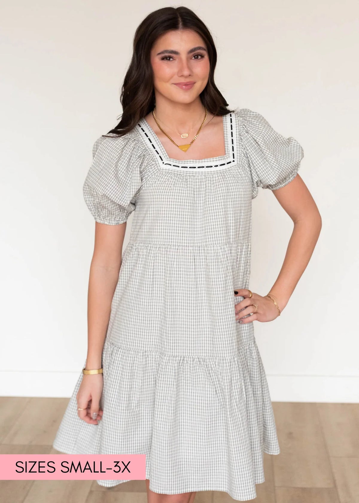 Mackenzie Black Checkered Dress