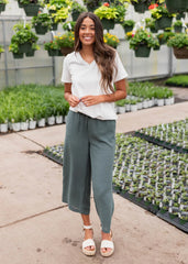 The Classic White V-Neck Top