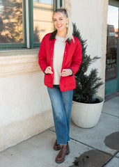 Kaelynn Red Quilted Puffer Jacket