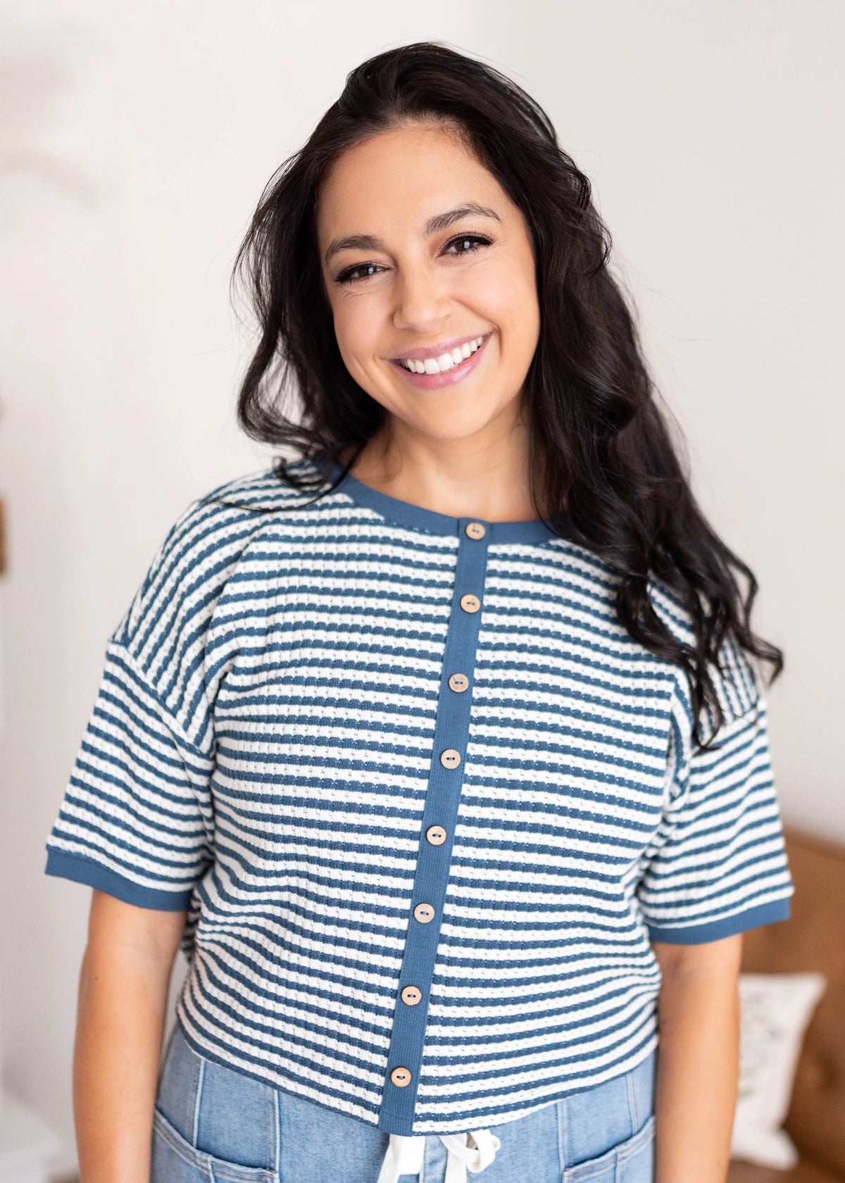 Nila Blue Stripe Cardigan