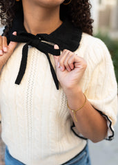 Justice Cream Collar Top