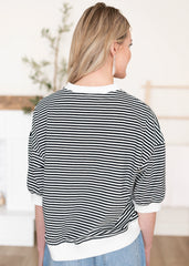 Oaklynn Black Stripe Top