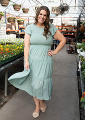 Brylee Sage Smocked Dress