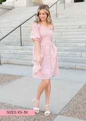 Robin Blush Floral Textured Dress