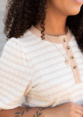 Nadia Beige Striped Dress