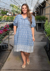 Jordyn Blue Eyelet Dress